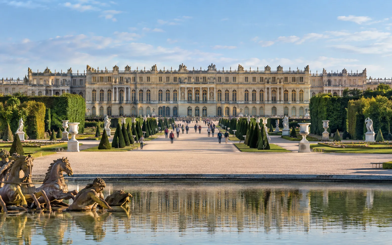 Palace of Versailles and its formal French gardens